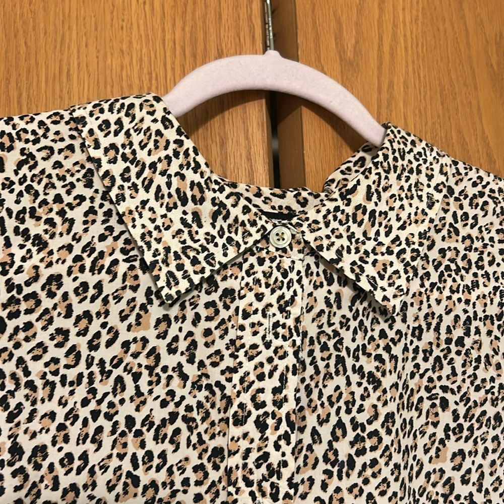 Leopard Print Button Up Blouse - image 2